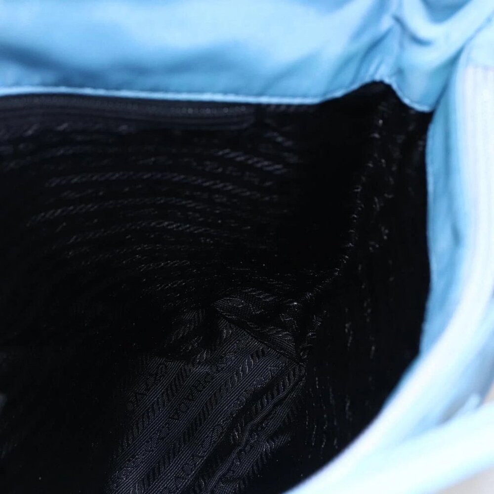 PRADA Tote Bag Nylon Light Blue Silver Auth 157223 - Picture 13 of 16